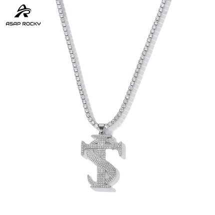 ASAPROCKY艾志恒Asen同款STK满钻吊坠美式高级嘻哈风说唱潮流项链