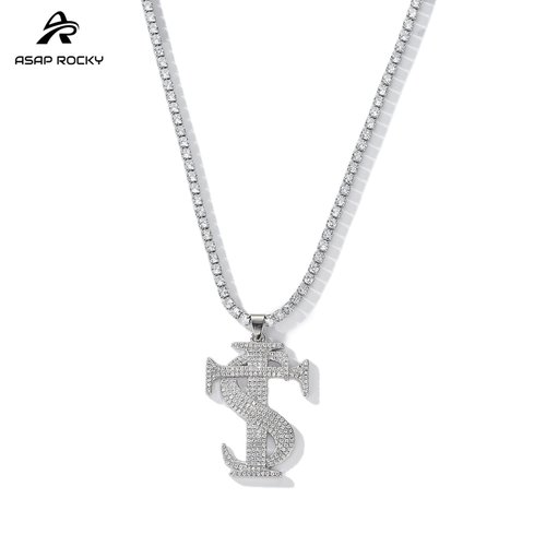 艾志恒同款STK满钻吊坠嘻哈风链