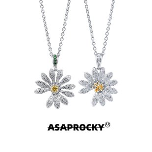 ASAPROCKY权志龙同款 满钻雏菊项链嘻哈风锁骨链七夕送男女友礼物