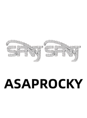 ASAPROCKY嘻哈风SFNT同款满钻美式休闲街头朋克耳钉男女同款耳环
