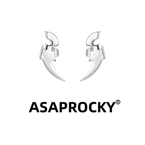 ASAPROCKY银针龙骨耳钉嘻哈男女