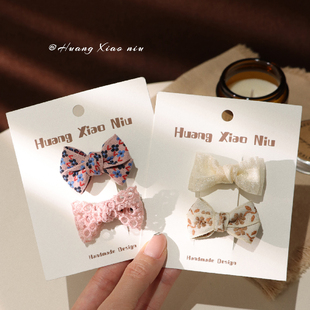 黄小妞女宝宝蝴蝶结发夹韩版简约洋气婴儿不伤发发卡婴幼儿发饰