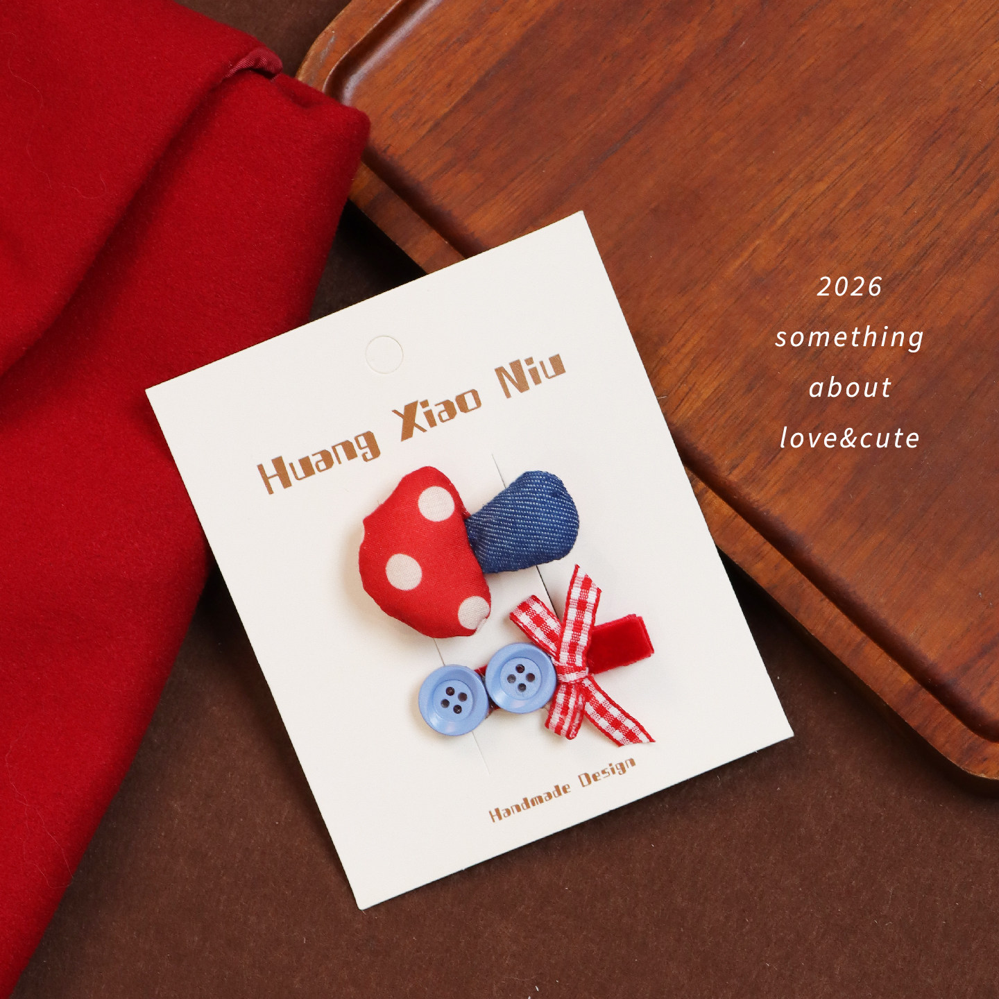 超可爱女宝宝布艺蘑菇发夹小众洋气婴儿不伤发发卡婴幼儿发饰头饰