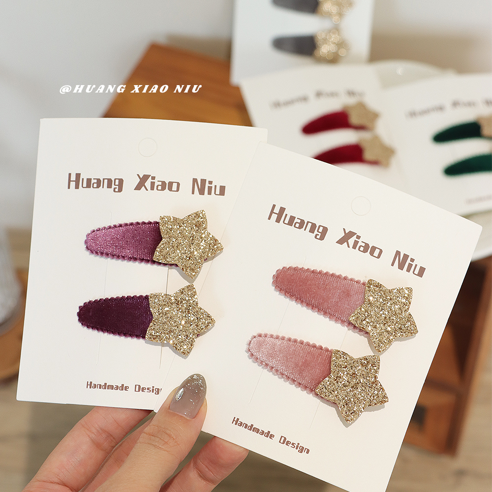 五角星碎发夹黄小妞可爱
