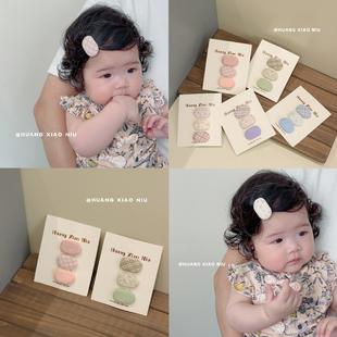 黄小妞可爱女宝宝夏日布艺碎发夹百搭不伤发婴儿小发卡刘海夹发饰