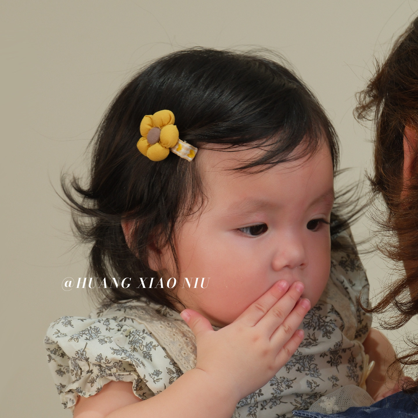 黄小妞早秋韩系手工花朵发夹女童可爱黄色小花宝宝全包布发夹头饰