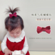 黄小妞宝宝发饰 韩系秋冬气质丝绒蝴蝶结酒红婴儿发夹新年款 头饰