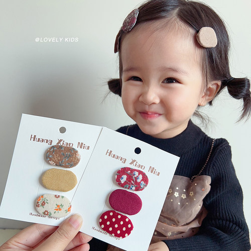 黄小妞可爱女童布艺发夹