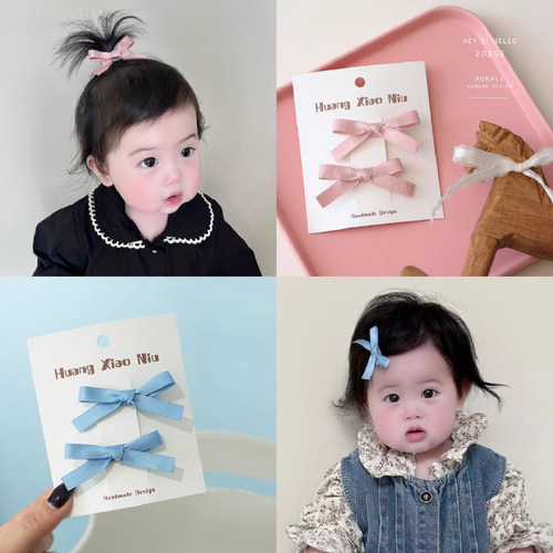 纯手工宝宝蝴蝶结发夹