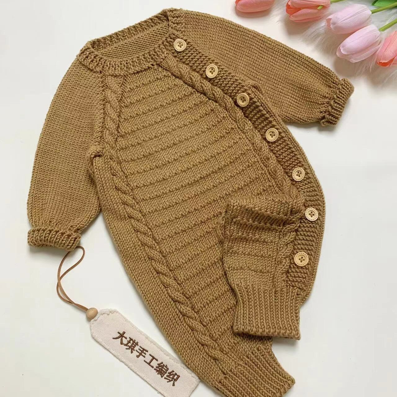 大琪手工！满天星爬爬服材料包手工编织婴儿DIY毛线编织宝宝棉线