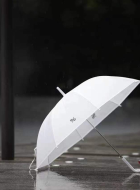 ins风百分号雨伞实用纯白色磨砂纤维骨抗风雨伞拍照摄影简约