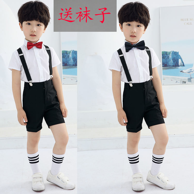 男童礼服夏季花童套装六一儿童节幼儿园毕业主持背带裤合唱演出服