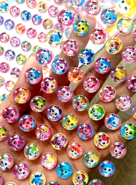 奇妙萌可水晶立体3d钻石贴纸女孩玩具儿童魔法公主宝石奖励粘贴画