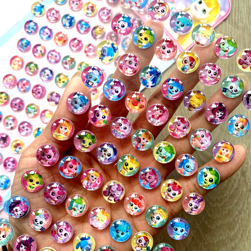 奇妙蒙可水晶立体3d钻石贴纸女孩玩具儿童魔法公主宝石奖励粘贴画