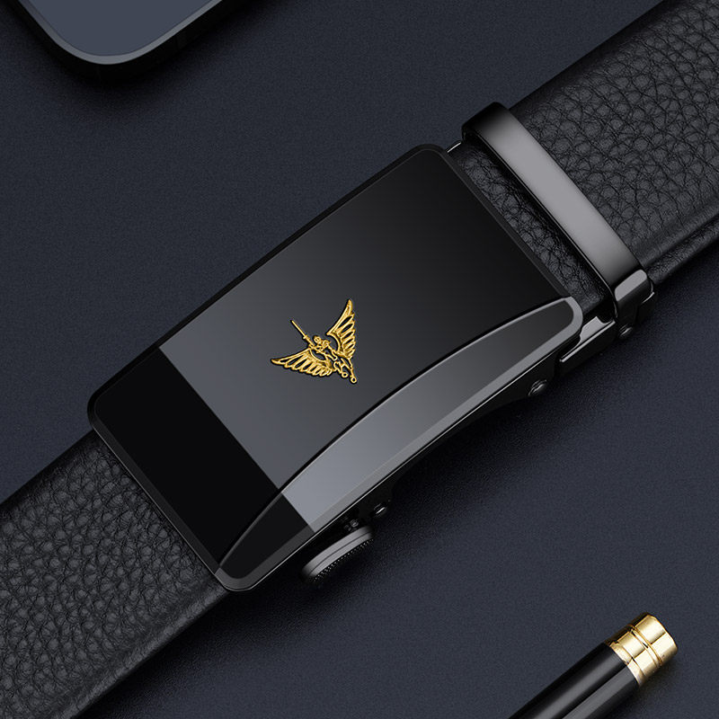 英皇保罗皮带男士真皮自动扣腰带高档品牌头层牛皮中青年商务裤带