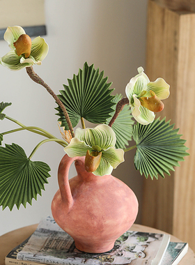 把束过胶蒲扇叶绿色仿真绿植叶子插花造景仿真花假花高级感逼真