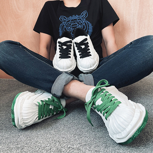 增高厚底溶解鞋板鞋男女情侣小白鞋mmy三原康裕小众高级感绿色潮