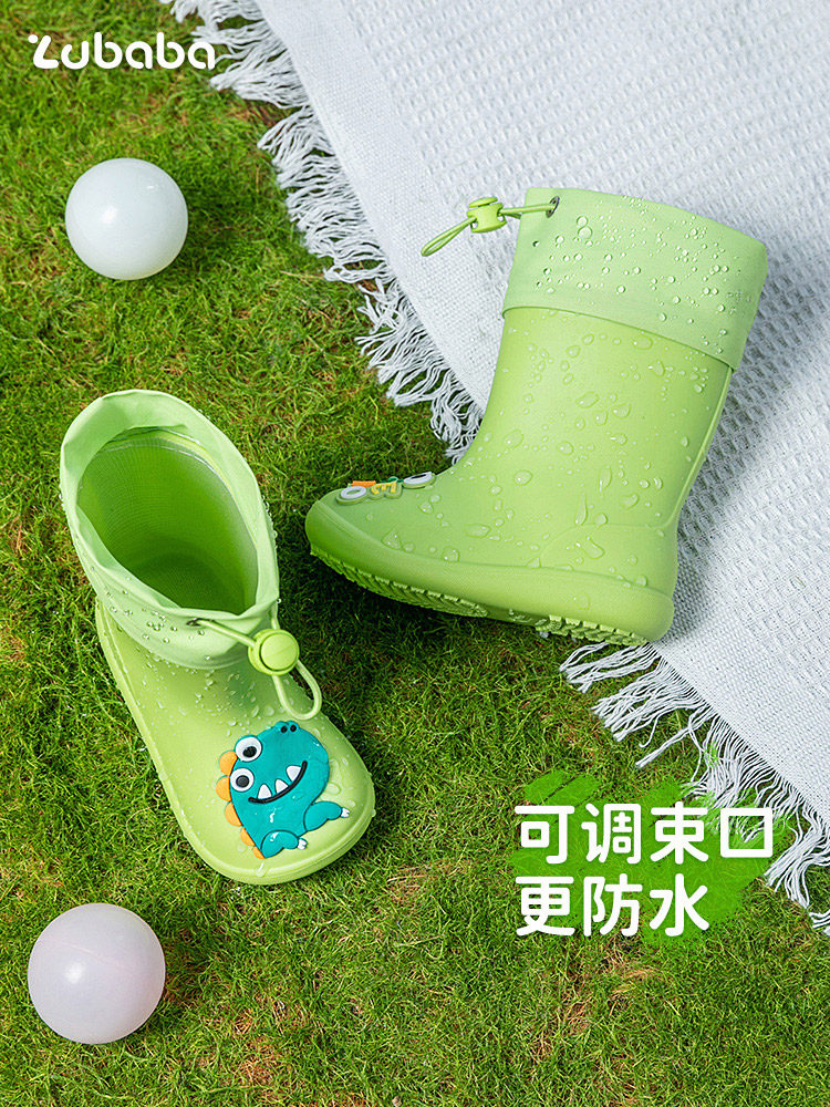 Children's rain boots: boys, girls, baby cuff rain boots, boys' water boots, girls' school school shoes, non-slip and waterproof