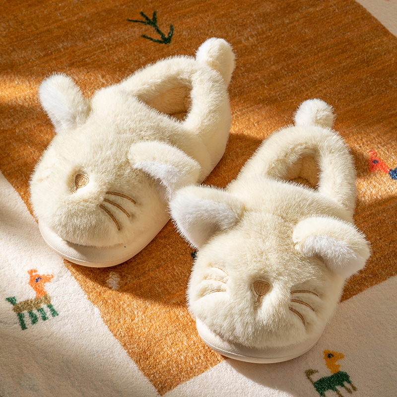 猫咪棉鞋保暖厚底男童棉拖鞋