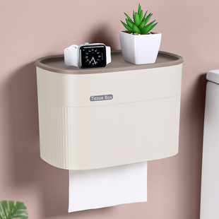 卫生间纸巾盒厕所免打孔浴室厕纸盒创意卷纸盒壁挂式 卫生纸置物架