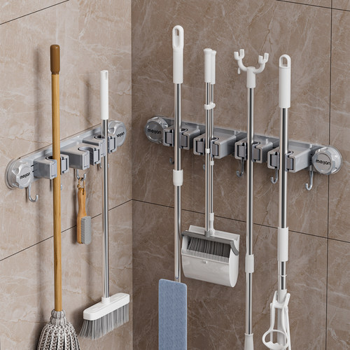 吸盘拖把壁挂夹免打孔收纳神器