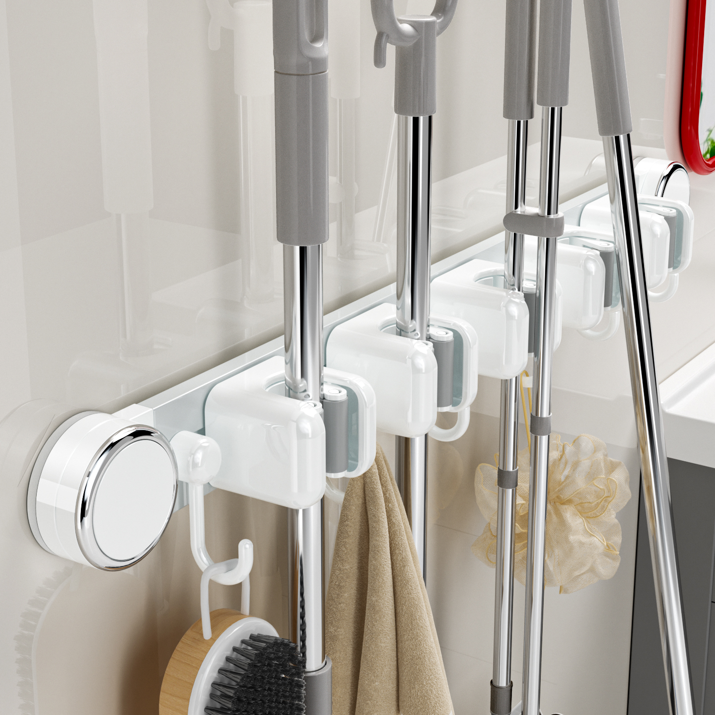 扫把强力固定挂钩拖布卫生间家用