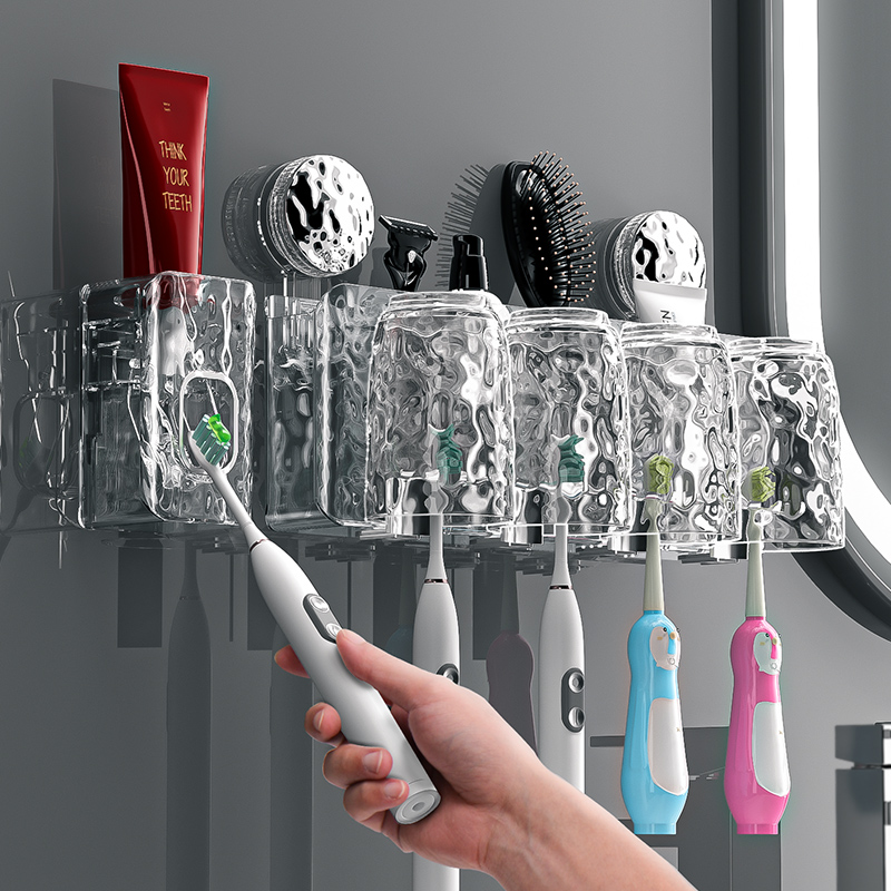 吸盘牙刷置物架电动牙刷刷牙杯