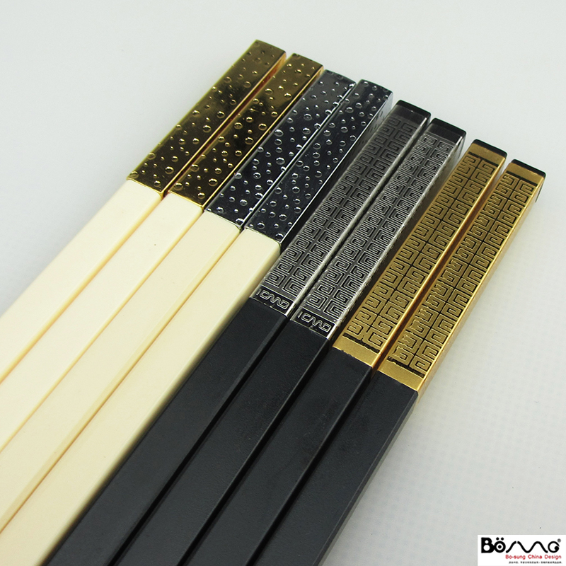 金银家用日式黑色白色合金筷子