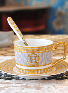 咖啡杯欧式小奢华网红精致杯碟套装轻奢家用高档下午茶杯花茶杯