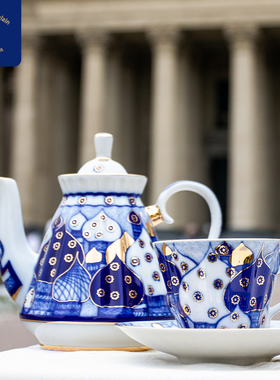 精美咖啡器具屋顶花园系列咖啡杯碟壶欧式金边下午茶具套装