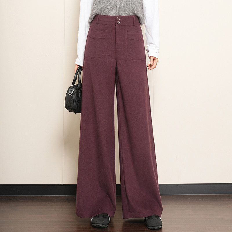 2025秋冬季新款休闲裤女高级感百搭气质垂感高腰显瘦宽松阔腿裤子