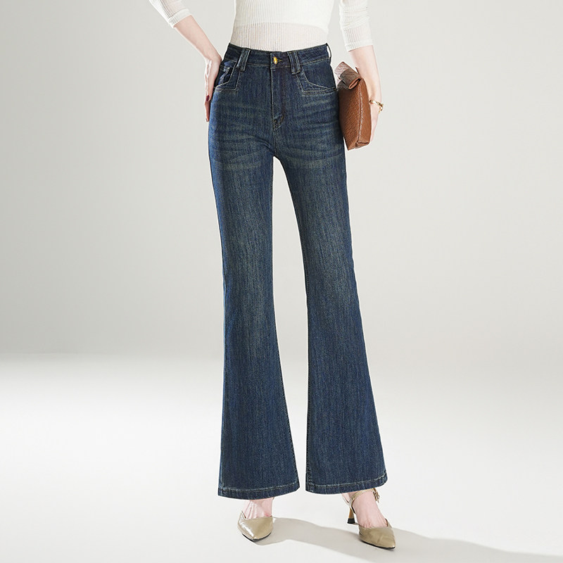 九分牛仔喇叭裤女2026春季新款高腰显瘦小个子弹力修身休闲微喇裤