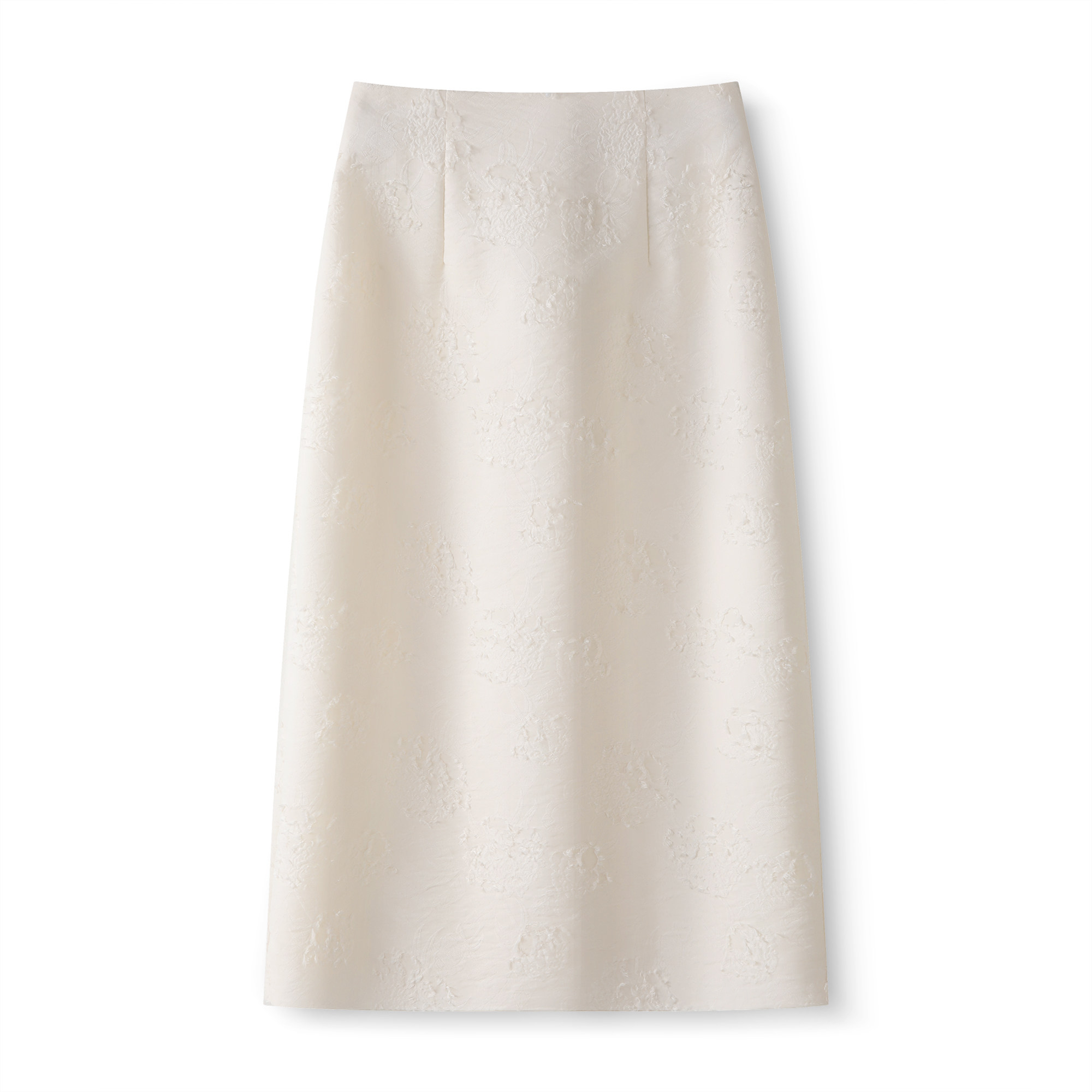 白色提花高级感包臀裙2026夏季新款高腰显瘦中长款开叉直筒半身裙