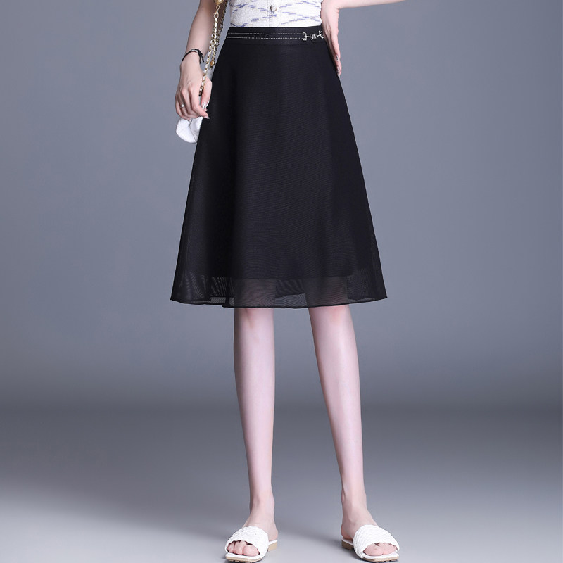 网纱半身裙女春夏2026新款高腰显瘦大摆伞裙百搭小个子中长a字裙