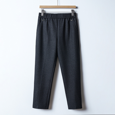 妈妈裤子春秋长裤宽松大码中老年女裤松紧高腰秋冬厚款直筒奶奶裤