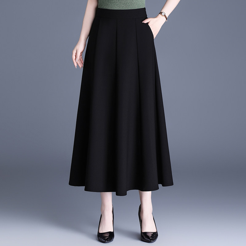 八片式高腰半身裙a字伞裙2026春季新款百搭洋气遮肚子长款大摆裙