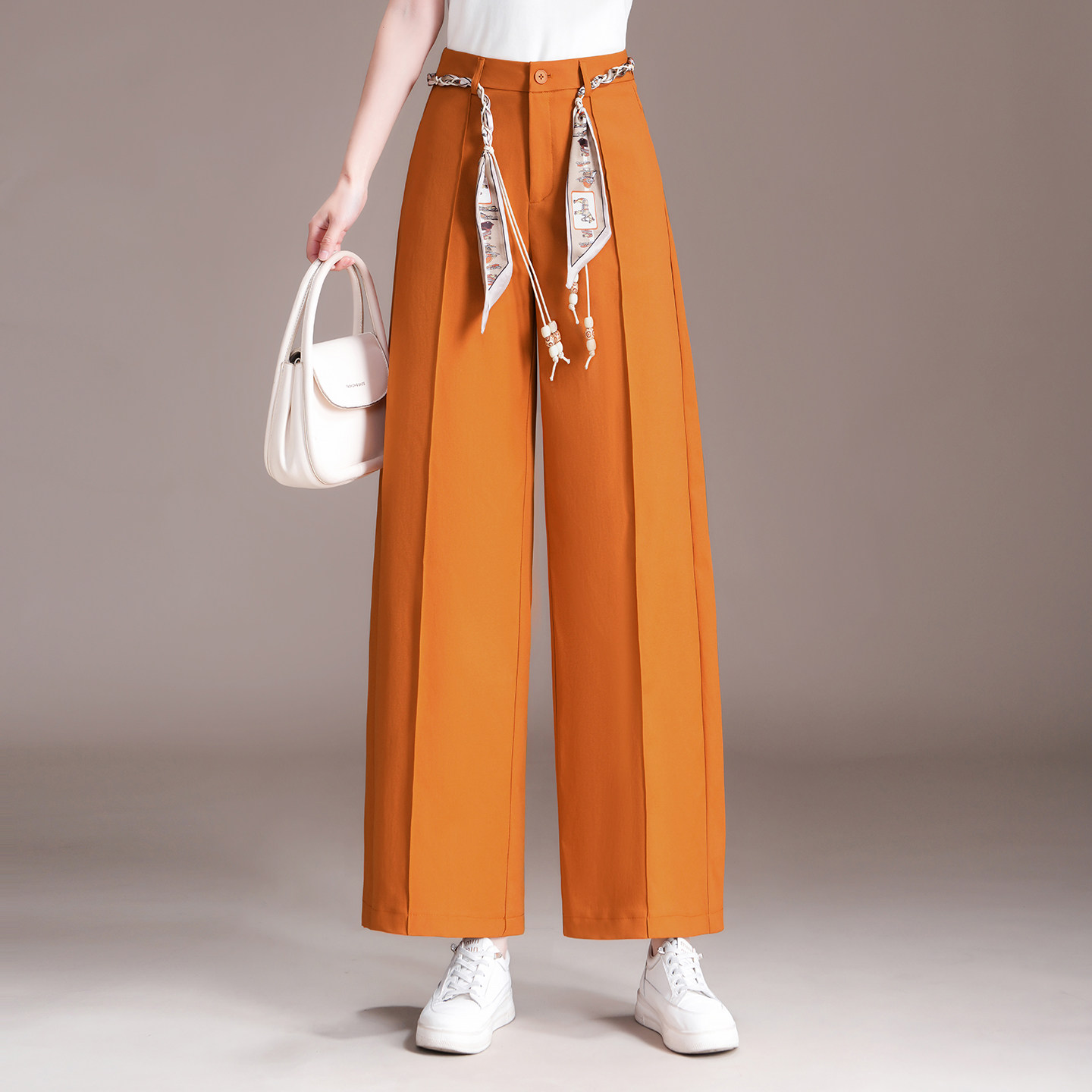 阔腿弯刀裤九分裤女2026年春季新款休闲裤子西装裤垂感宽松直筒裤