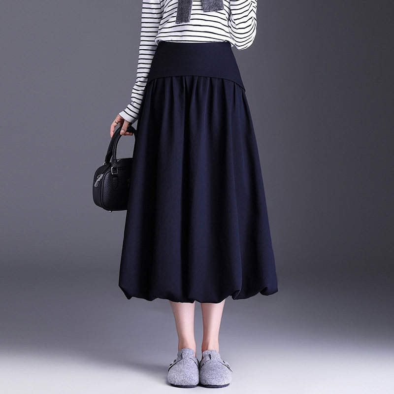 花苞半身裙女高级感设计2025秋冬新款遮胯高腰显瘦a字中长款裙子