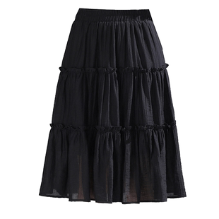 半身裙女短裙夏天薄款白色半裙蛋糕裙小个子夏季高腰a字百搭中裙