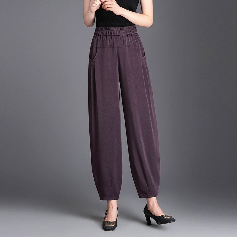 灯笼裤女春夏季薄款宽松小个子时尚大码阔腿萝卜裤休闲女裤九分裤
