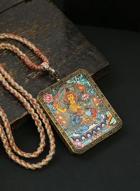 正品西藏精工祝福八大金刚保护十二生肖男女尼泊尔唐卡吊坠挂件