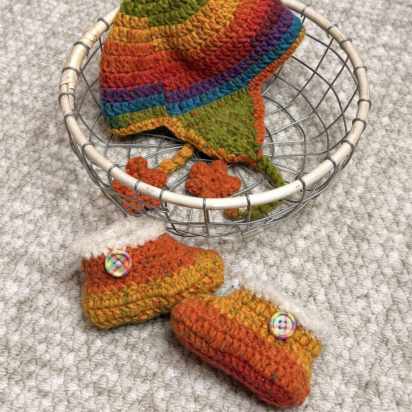 手工婴儿毛线鞋帽材料包