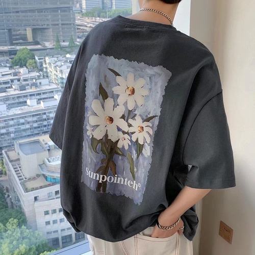 夏季宽松大码纯棉五分袖T恤