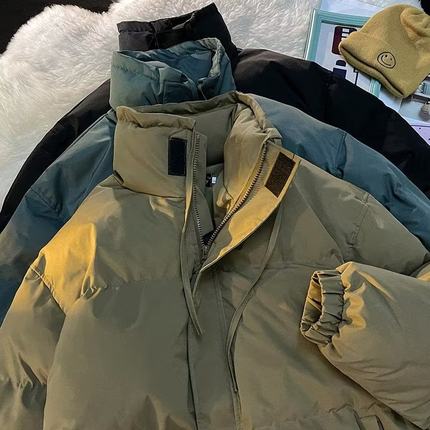 美式复古工装羽绒服男冬季加厚oversize高街立领袄子保暖冲锋外套