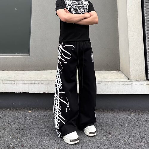 潮牌痞帅爵士街舞阔腿运动卫裤