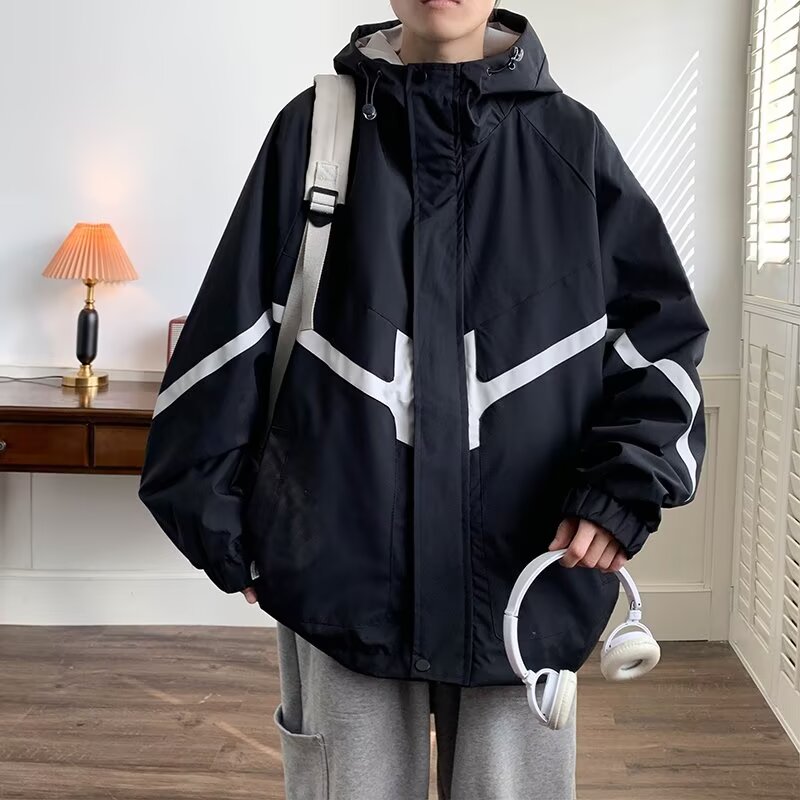 美式潮牌秋季立领工装外套男