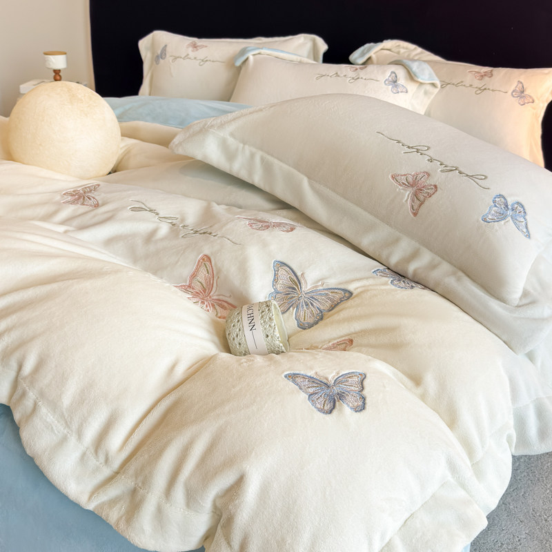 轻奢高级感秋冬加厚牛奶绒四件套珊瑚绒被套床单双面加绒床上用品,床上用品,床品套件/四件套/多件套,淘宝优惠券,粉丝福利购,淘宝优惠卷