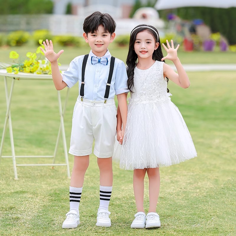 六一儿童节演出服小学生大合唱女童蓬蓬裙男童主持人朗诵表演
