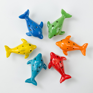 海豚陶笛6孔初学送教程中音C调儿童学陶瓷生入门乐器六孔简易