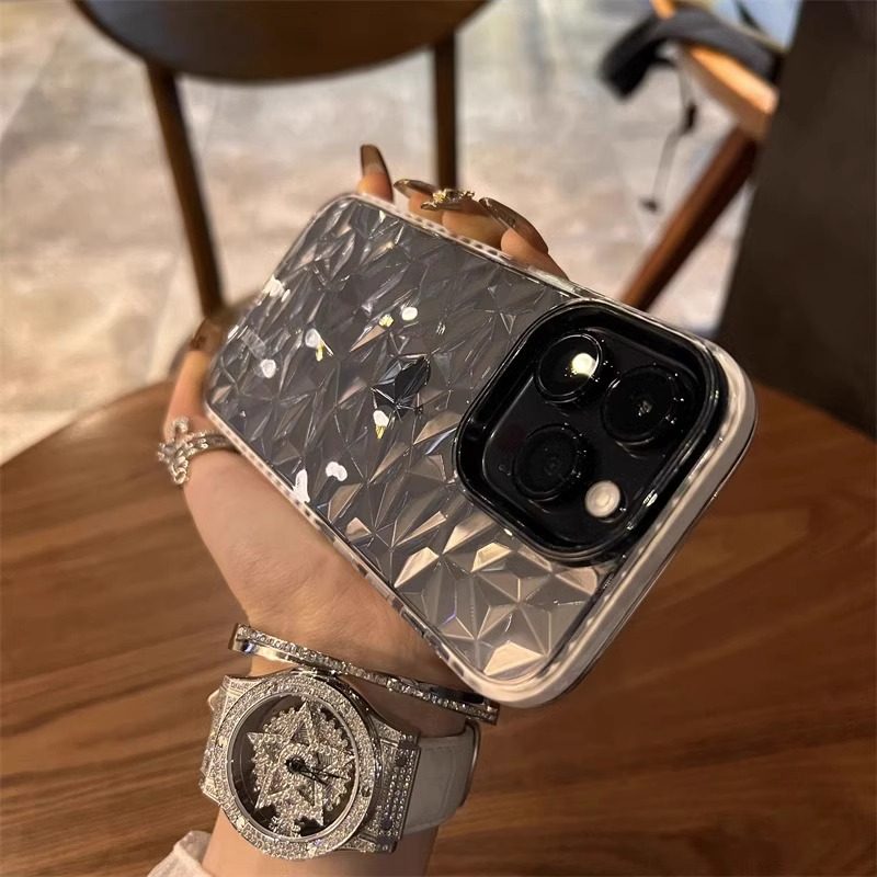 透明钻石纹适用苹果14手机壳新款iphone14promax高级感小众13防摔保护套12全包11硅胶xr简约女xs男7/8plus软